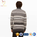 Poncho cuello Intarsia Cardigan suéter de los hombres con cinturón